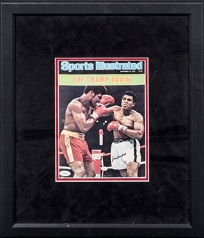 1978 Muhammad Ali Autographed Sports Illustrated "The Champ Again" Issue In 18 1/2 x 21 1/2 Framed Display(JSA & PSA/DNA)